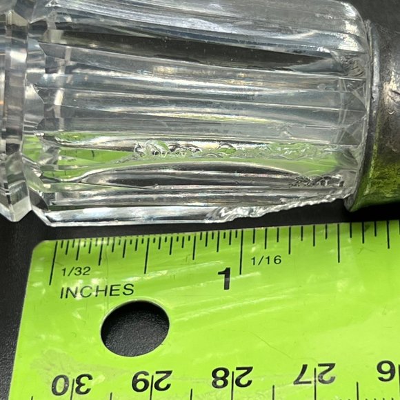 Cut Glass Salt & Pepper Shaker Pewter Toppers - Picture 8 of 14